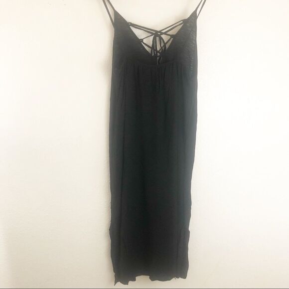 Michelle Lace-Up Front spaghetti strap black dress size S. New with tags - Picture 5 of 5